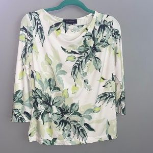 EUC St. John Nuda Jersey Top Floral Boatneck Size Small